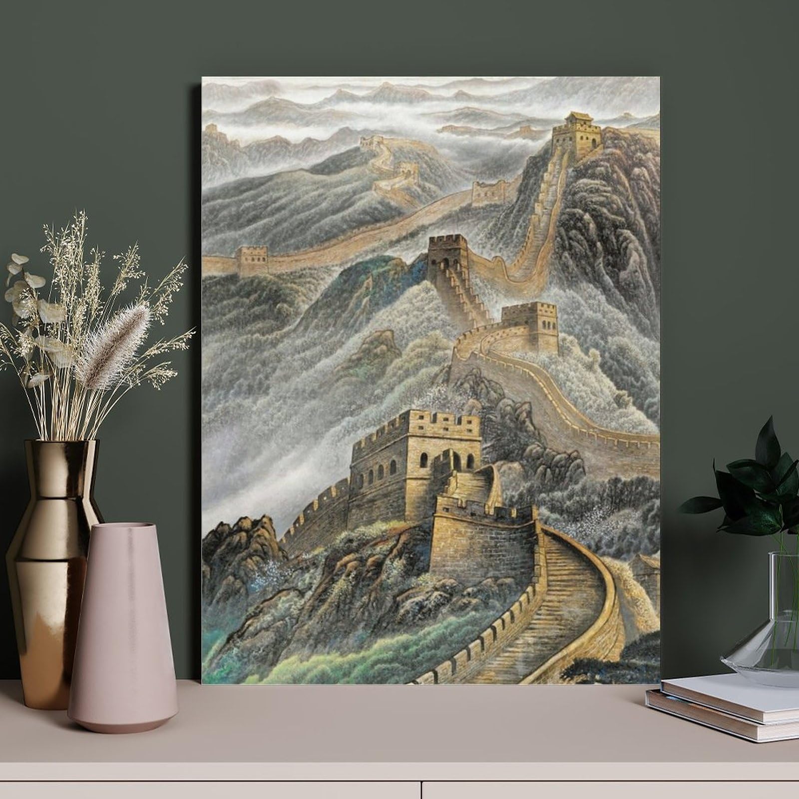 レトロ 万里の長城 風景画 油彩画 油絵 アート 絵画 額縁 額装 インテリア Amazon.co.jp: 絵画 万里の長城インテリア 絵画 中国の絵画
